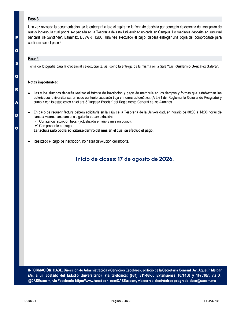 R-DAS-10 Convocatoria de Inscripción de Nuevo Ingreso Posgrados Profesionalizantes 26-1_2